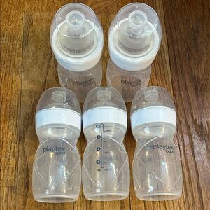 Playtex Baby Bottles - Clear and White